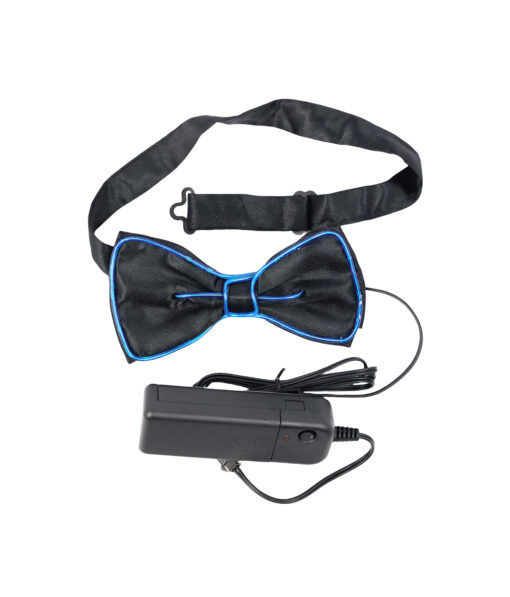 Neon Blue LED Bow Tie 6 x 11cm