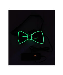 Neon Green LED Bow Tie 6 x 11cm