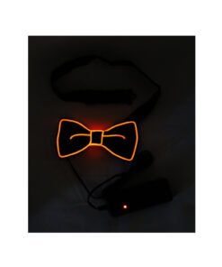 Neon Orange LED Bow Tie 6 x 11cm