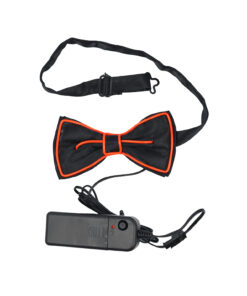 Neon Orange LED Bow Tie 6 x 11cm