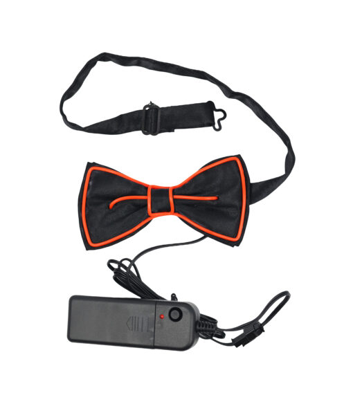 Neon Orange LED Bow Tie 6 x 11cm