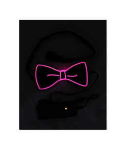 Neon Pink LED Bow Tie 6 x 11cm