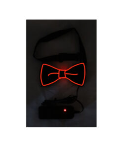 Neon Red LED Bow Tie 6 x 11cm