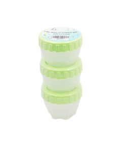 PP Storage Box with Green Lid 150ml 7.5 x 6.5cm 3pc