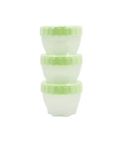 PP Storage Box with Green Lid 150ml 7.5 x 6.5cm 3pc