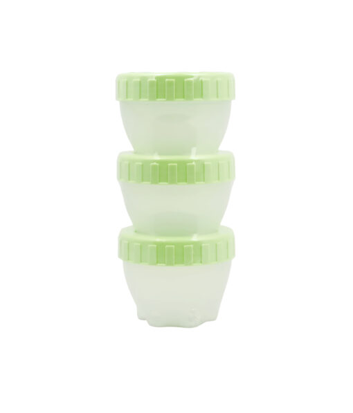 PP Storage Box with Green Lid 150ml 7.5 x 6.5cm 3pc