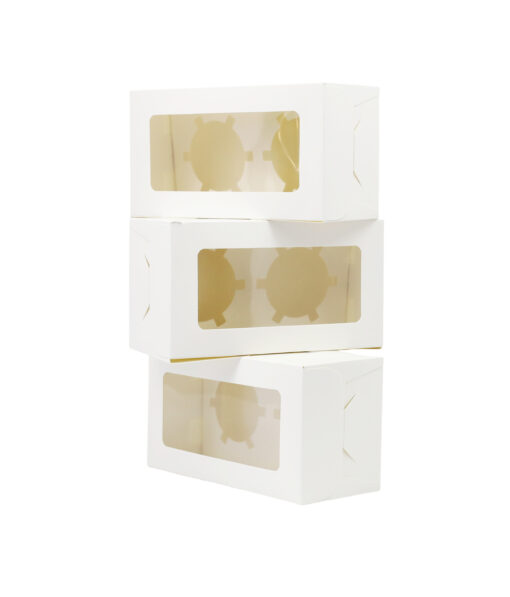 2 Window Cupcake Box 16 x 9 x 7.5cm 3pk