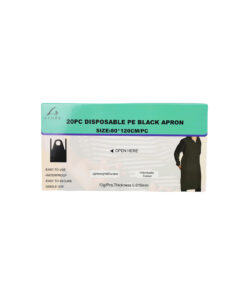 Disposable Black PE Apron 80x120cm 20pc