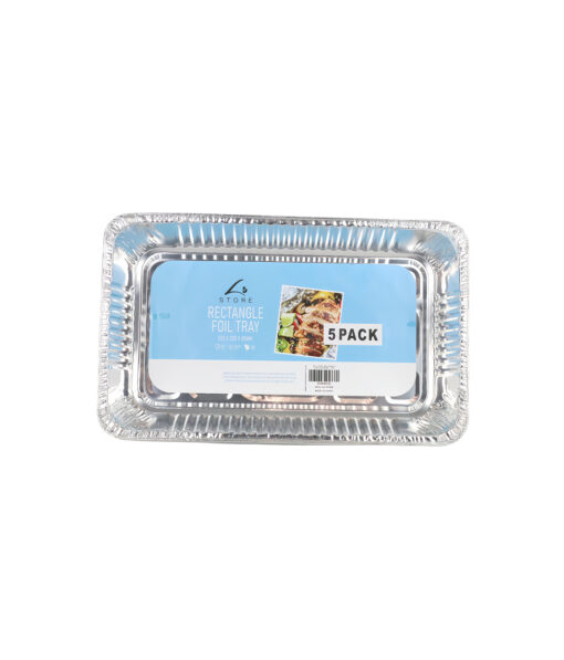 Rectangle Foil Tray 525 x 330 x 85mm 5 pk