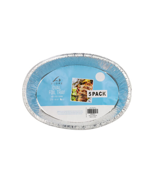 Oval Foil Tray 468 x 355 x 85mm 5 pk