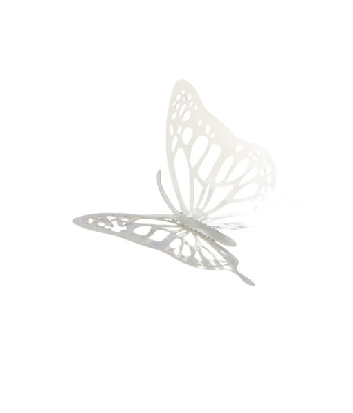 Silver 3D Paper Bufferfly with Glue Stick 12pc