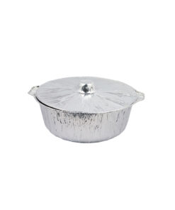 Round Foil Tray with Handle and Lid 5 Pack 34cm