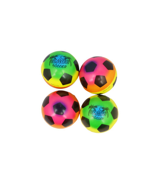 Rainbow Soccer PU Balls 6.3cm 4 pk