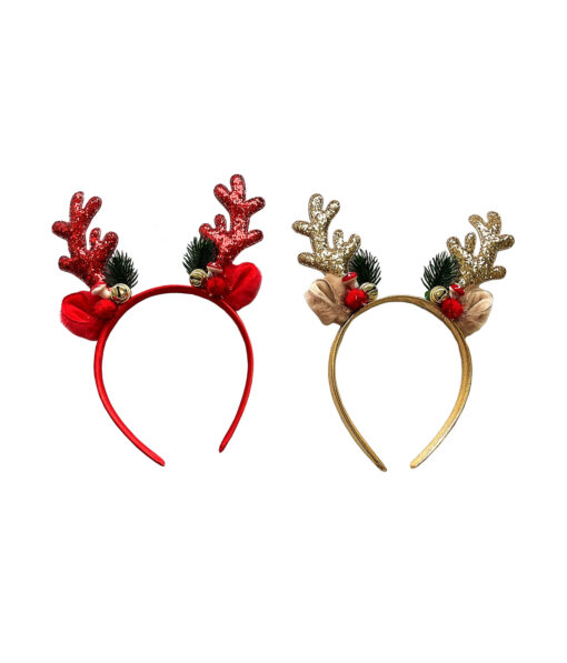 glitter reindeer antler headband assorted