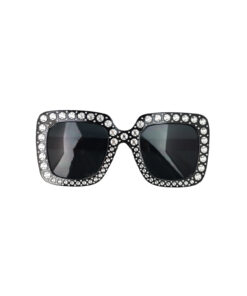 Black Diamante Party Glasses