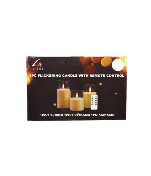 Flickering Candle with Remote Control 3pc