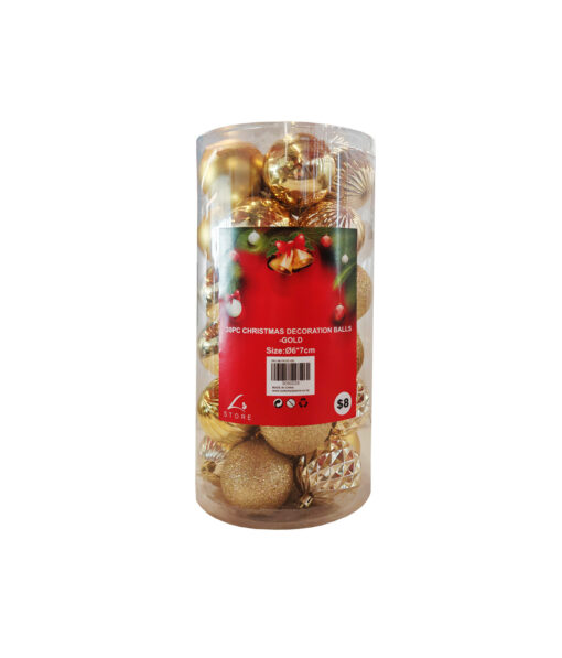 gold bauble ball decoration set