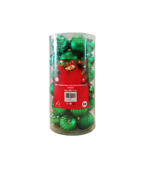 green bauble ball decoration set