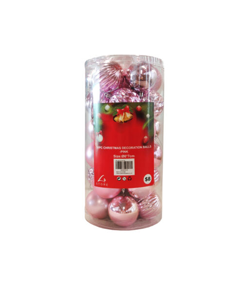 pink bauble ball decoration set