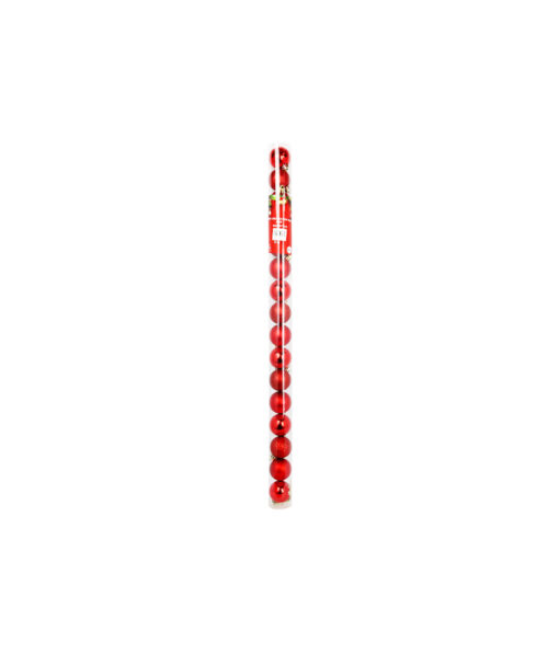 red bauble ball decoration set