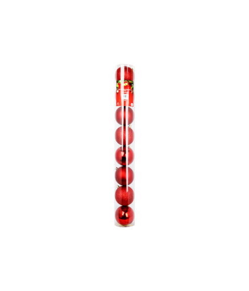 red bauble ball decoration set