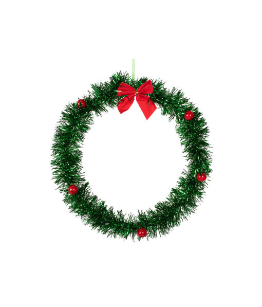 christmas tinsel wreath