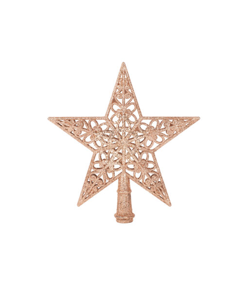 rose gold glitter star topper