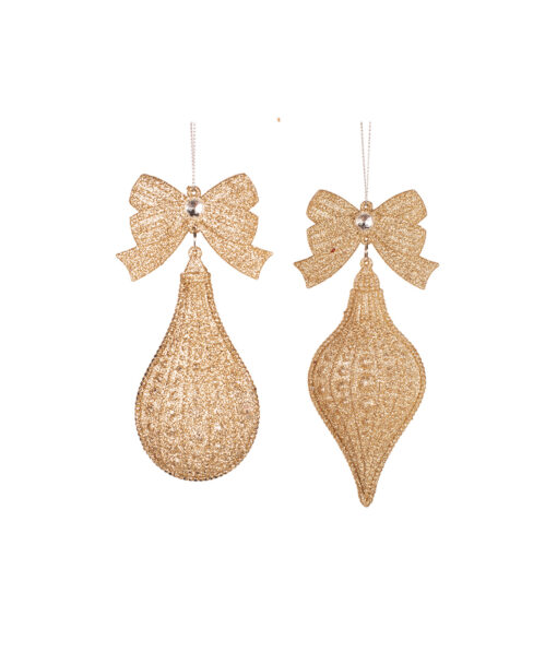 gold glitter hanging ornament decoration assorted