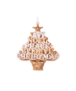 gold christmas tree shape hanging decoration