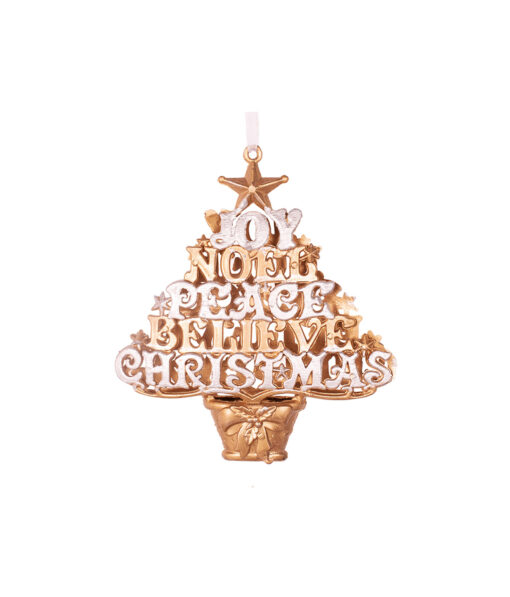 gold christmas tree shape hanging decoration