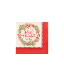 Merry Christmas Napkins 2ply 25pk 33x33cm