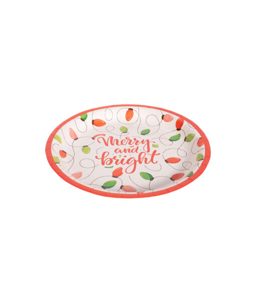 Merry & Bright Paper Plates 12pk 23cm