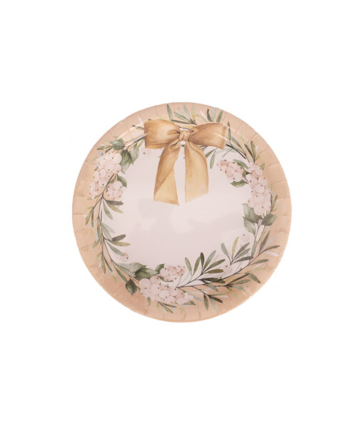 Gilded Wreath Paper Plate 20pk 23cm