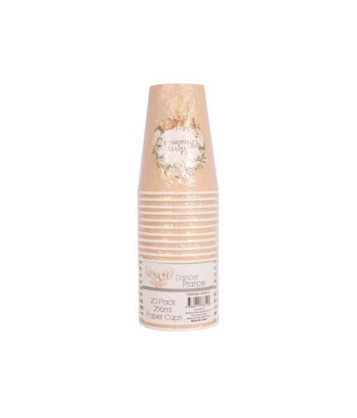 Gilded Wreath Paper Cups 20pk 266ml