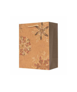 Kraft Gift Bag With Snowflake Print