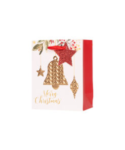 Embossed Christmas Bell Print Gift Bag