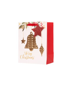 Embossed Christmas Bell Print Gift Bag