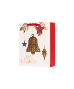 Embossed Christmas Bell Print Gift Bag