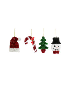 Tinsel Hanging Decoration Assorted 15cm