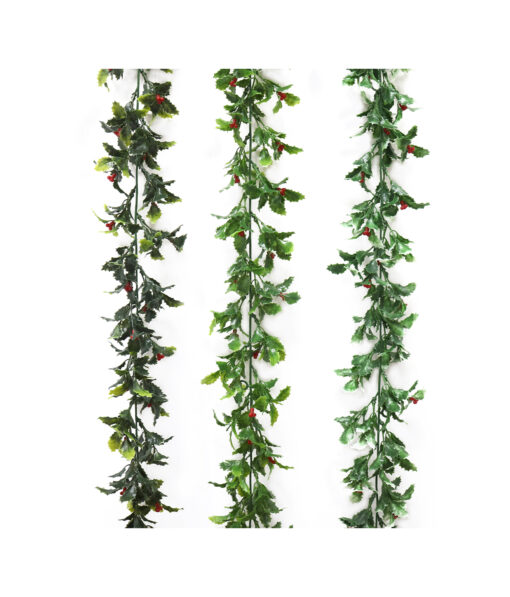 Mini Holly Garland Assorted 150cm