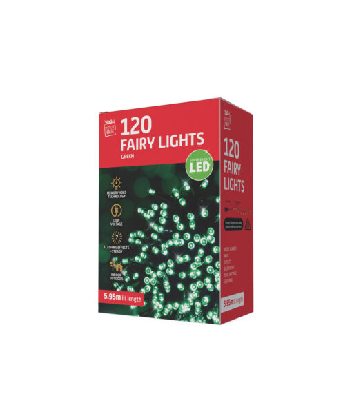 Green 120 Led Flashing Lights 4.95m