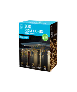 Warm White 300 Led Icicles Flashing Lights