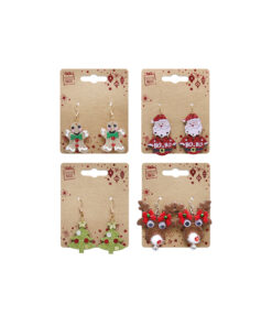 Novelty Glitter Christmas Earrings Assorted