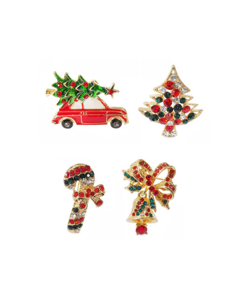 Christmas Jewel Brooch Assorted