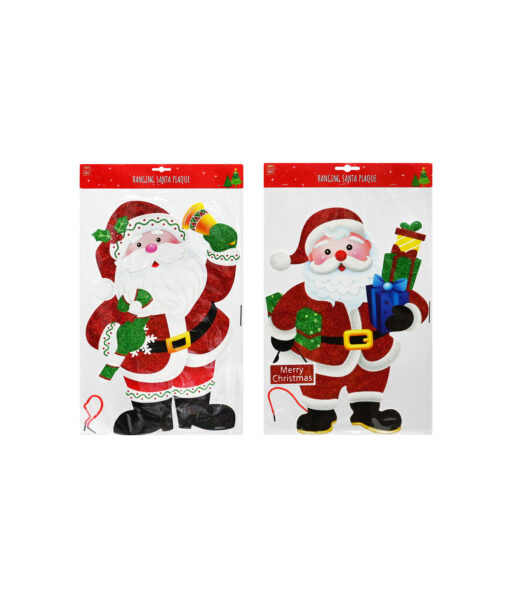 Santa Eva Glitter Plaque Assorted