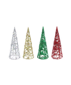 Glitter Cone Tree Assorted 15cm