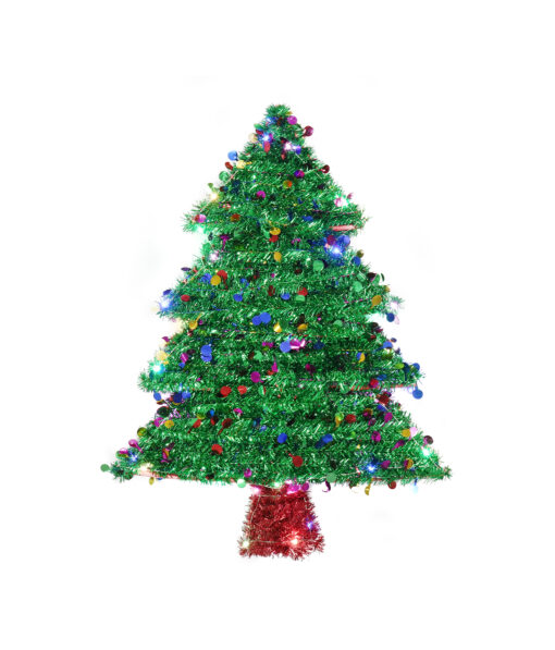 Light Up Tinsel Tree Plaque