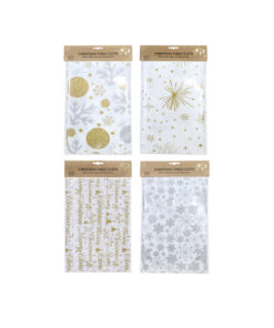 Peva Gold / Silver Printed Tablecloth Assorted 130x180cm