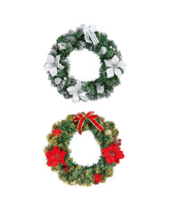 Poinsettia Glitter Wreath Assorted 40cm