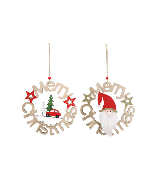 Merry Christmas Wreath Plaque Assorted